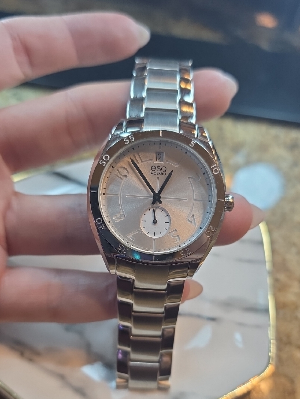 Movado ESQ Women's Silver Stainless Steel Bracelet Watch